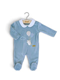 Ninnaoh Pure Love | Tutina neonato panna azzurro ciniglia