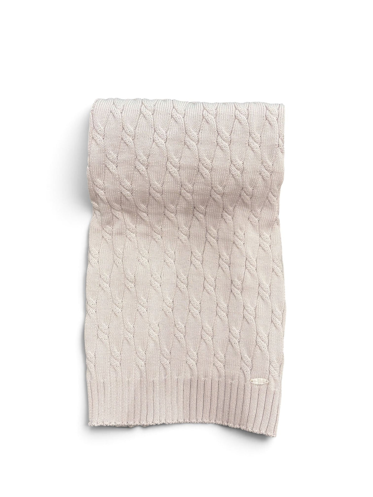 Piccola Desi | Copertina lana beige trecce