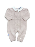Piccola Desi | Tutina lana beige trecce