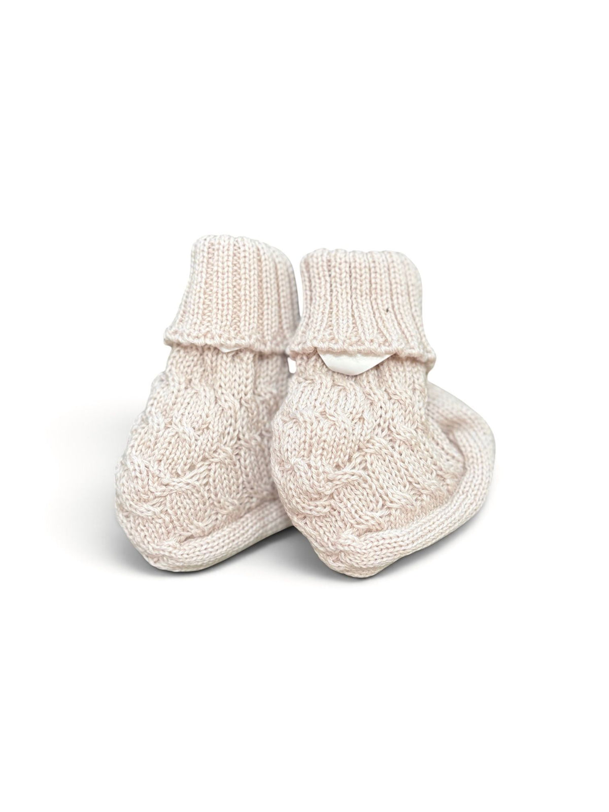 Piccola Desi | Scarpine lana beige trecce