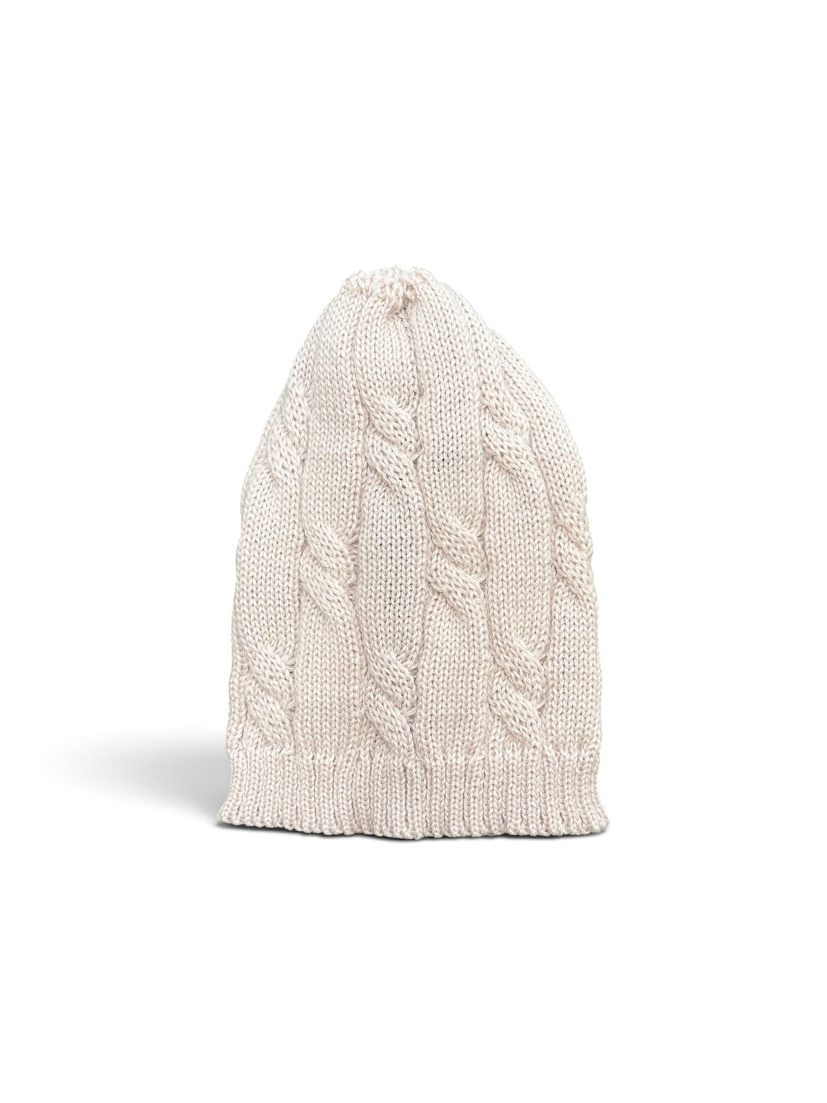 Piccola Desi | Cappello lana beige trecce