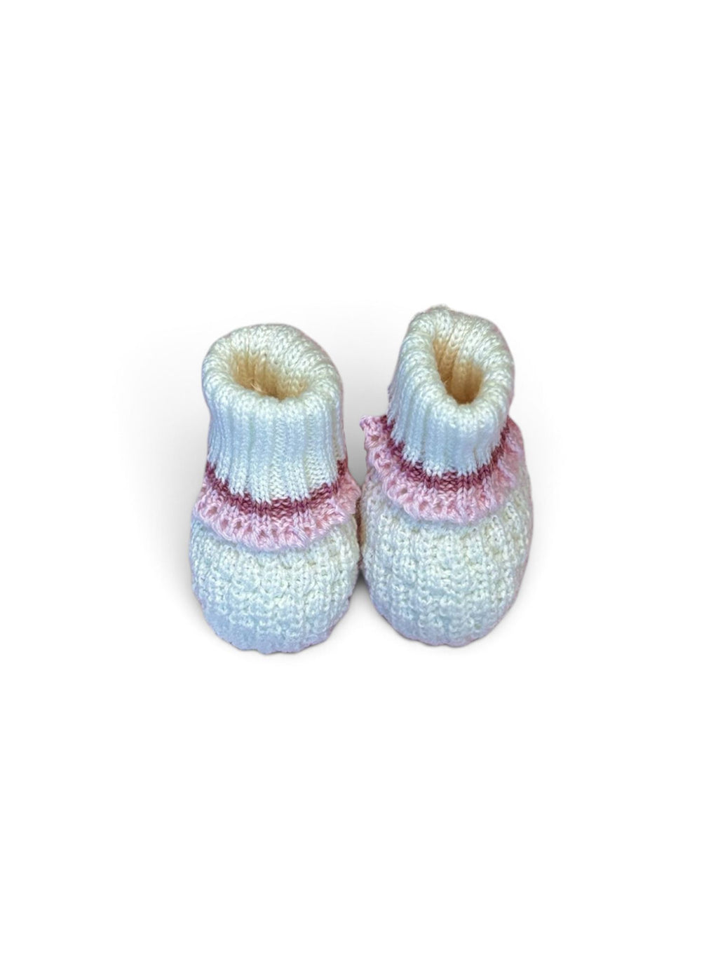 Piccola Desi | Scarpine lana panna rosa