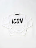 Icon | Felpa bianca logo nero stampa
