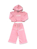 Icon | Tuta rosa cappuccio bambina