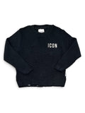 Icon | Maglione nero ripped girocollo