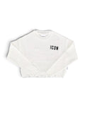 Icon | Maglione bianco ripped girocollo