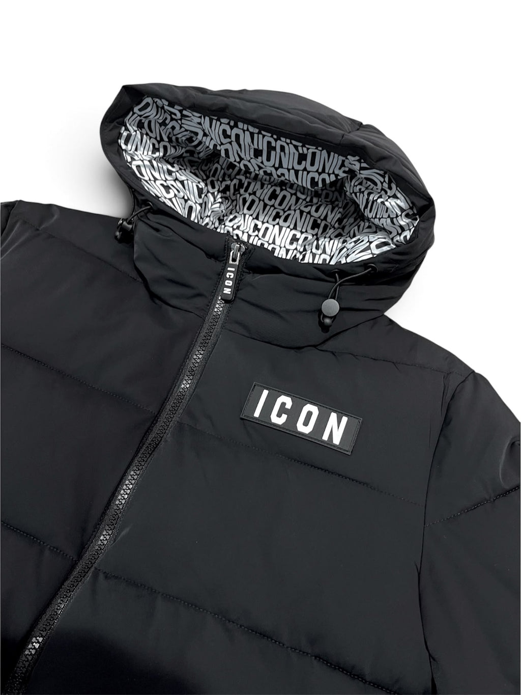 Icon | Giubbino nero cappuccio