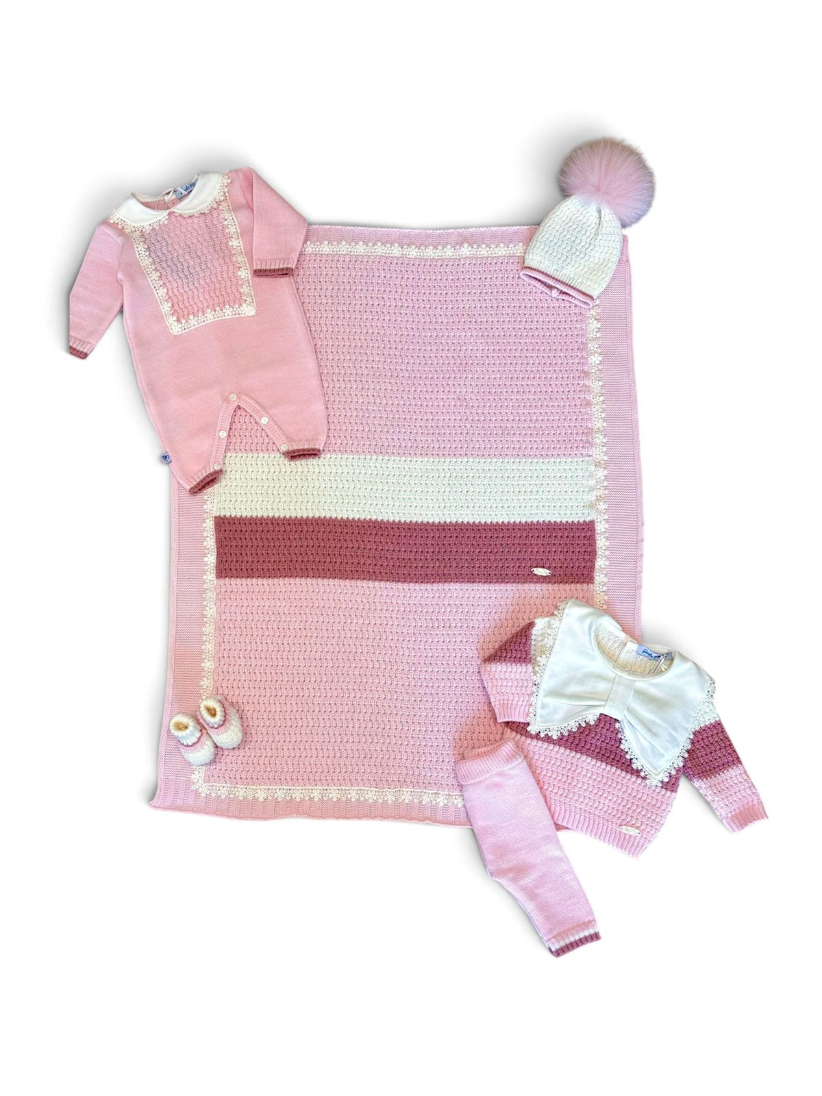 Piccola Desi | Tutina neonata lana rosa