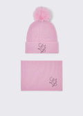 Liujo | Cappello + collo rosa pompon