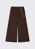 Liujo | Jeans palazzo marrone catenella