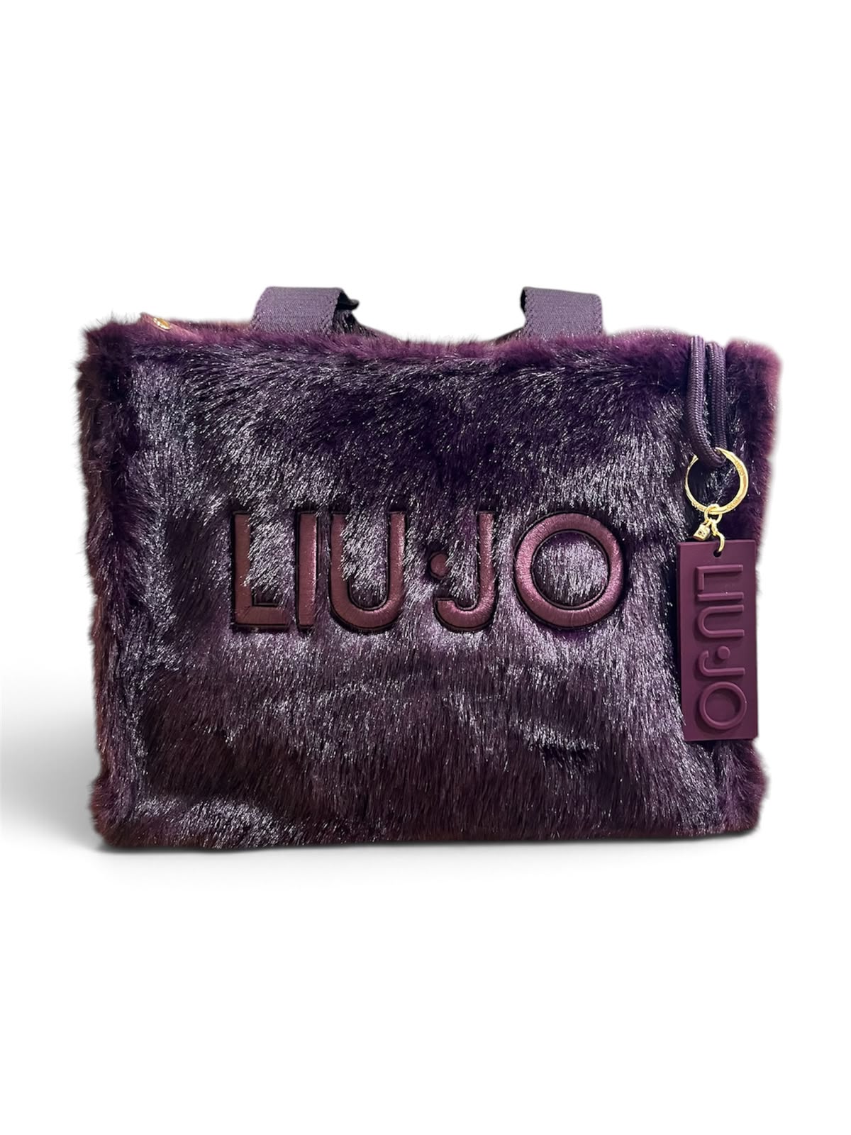 LiuJo | Borsa tote pelliccia nocciola/melanzana