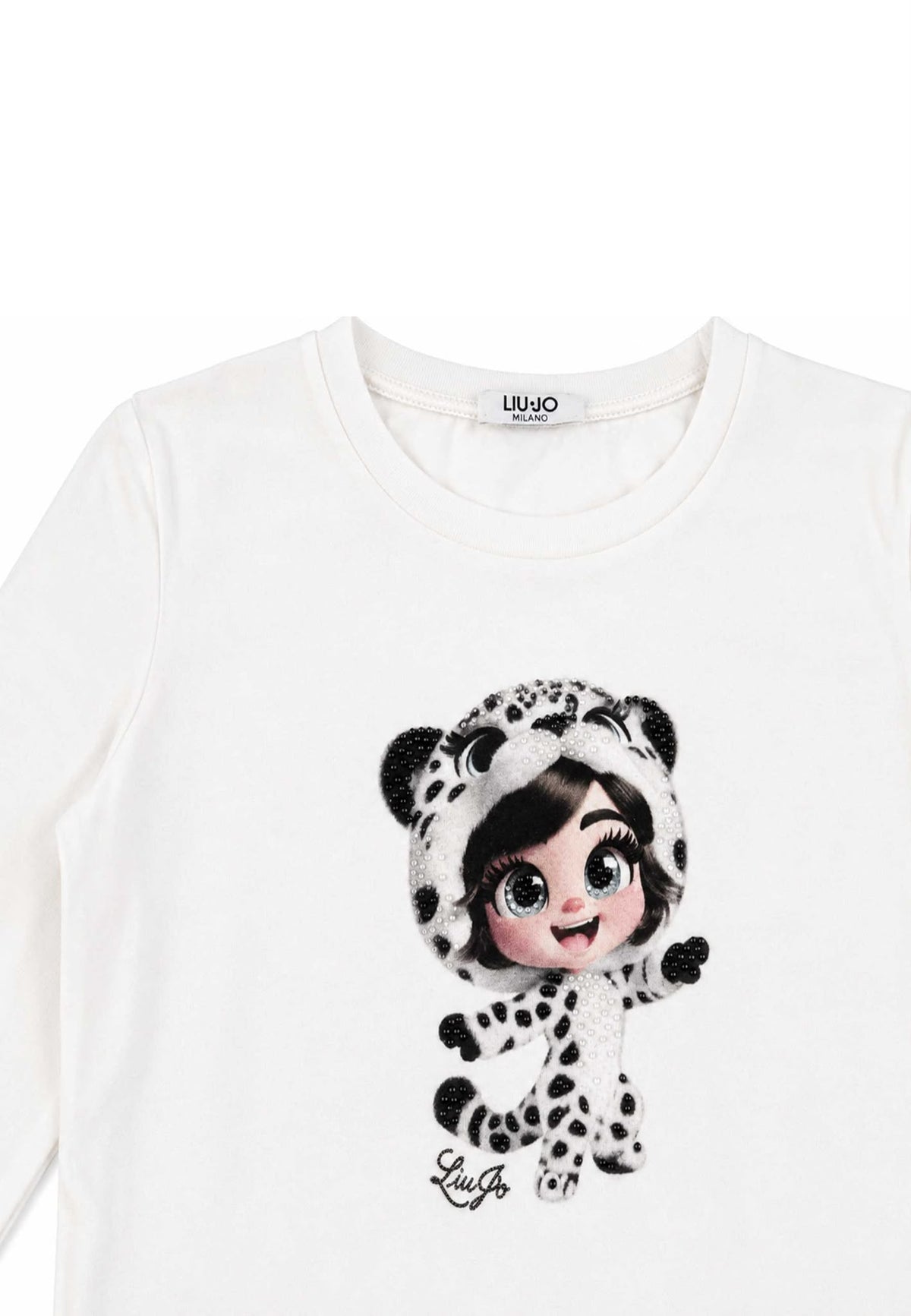 LiuJo | T-shirt bianca nera tigrotta