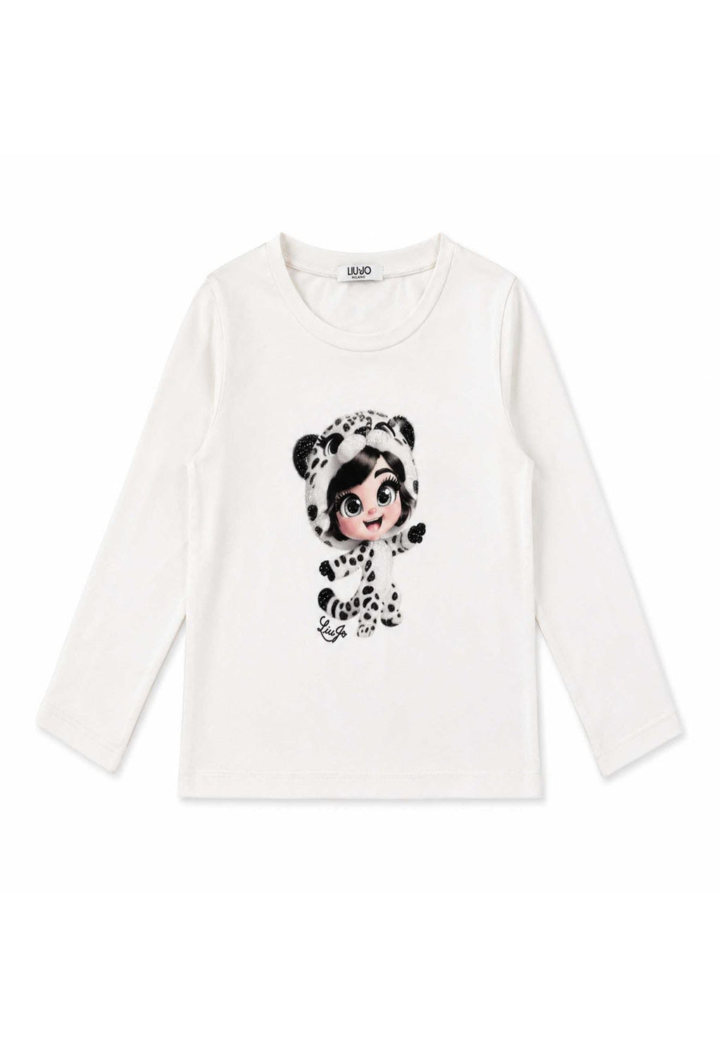 LiuJo | T-shirt bianca nera tigrotta