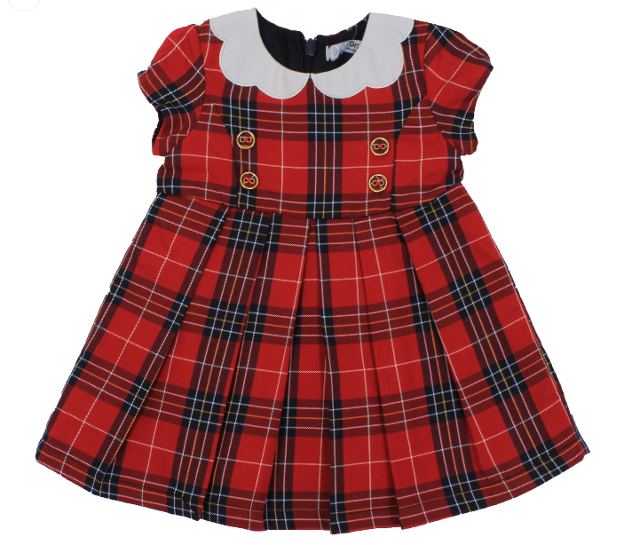Vestito scozzese rosso bambina