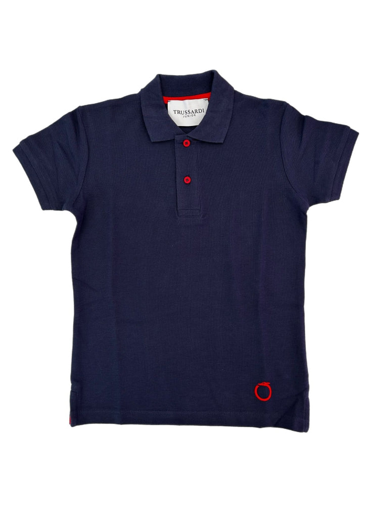 Trussardi | Polo blu rossa ragazzo