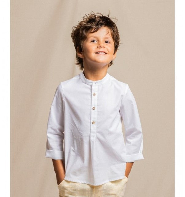 Fina Ejerique | Camicia coreana lino bianca