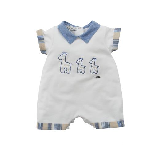 Ninnaoh | Pagliaccetto neonato giraffe beige azzurro