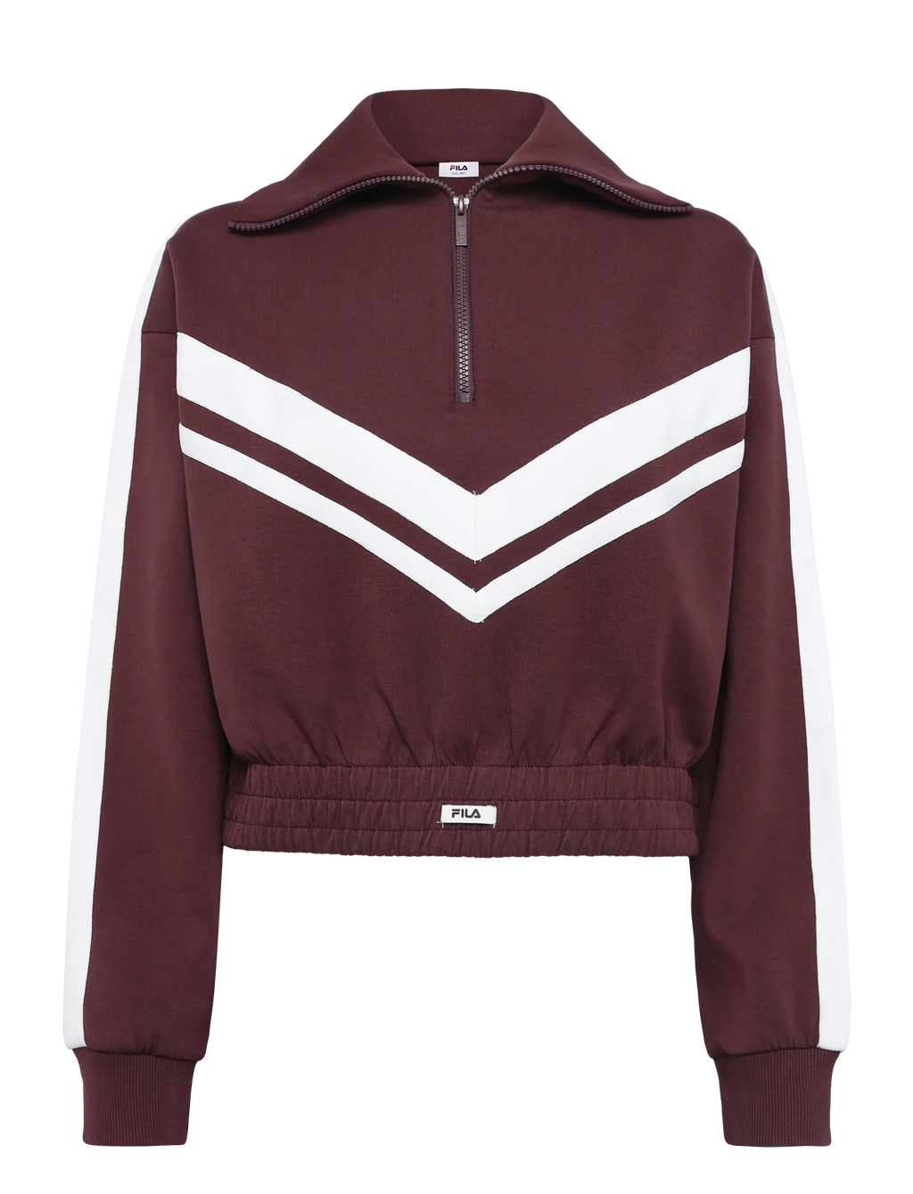 Fila | Felpa cropped half zip burgundy
