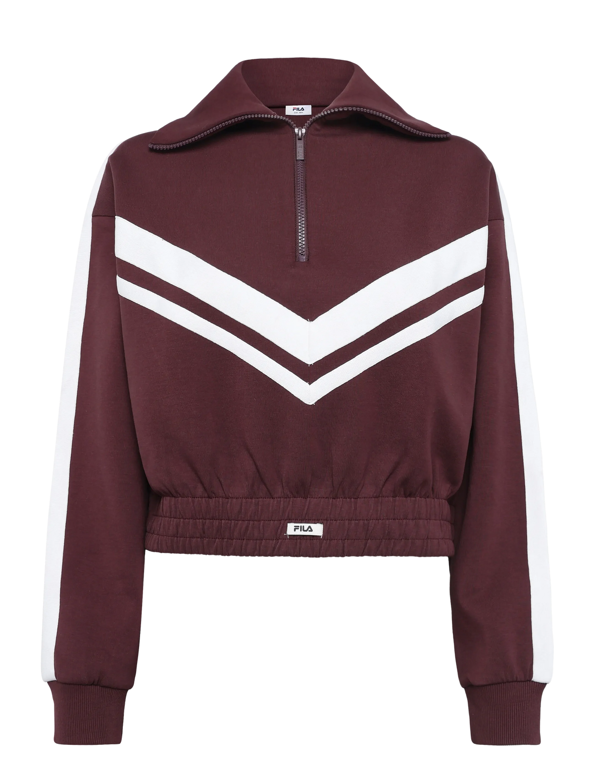 Fila | Felpa cropped half zip burgundy