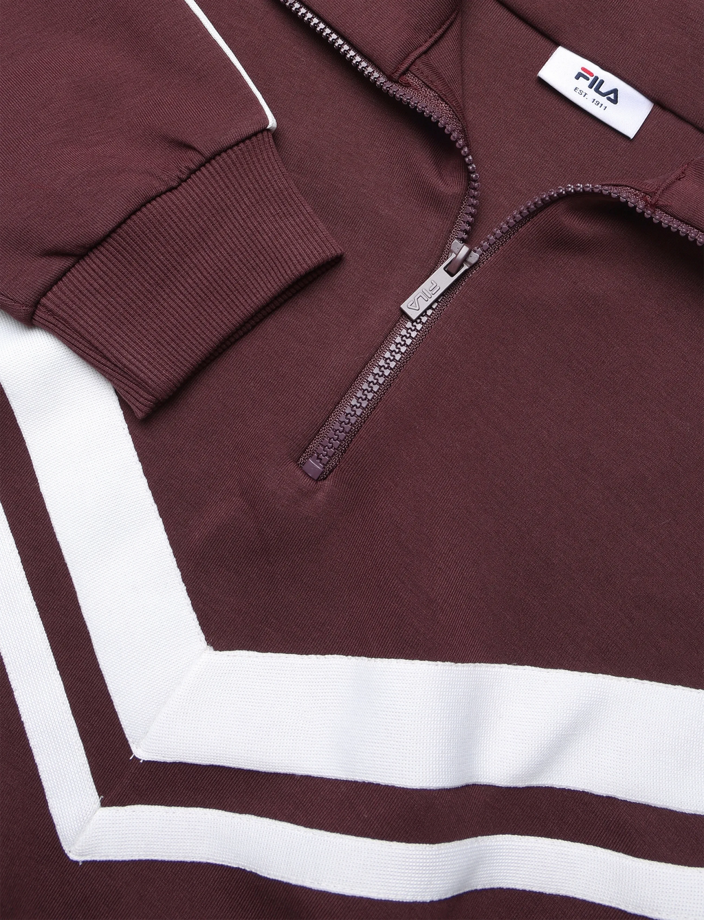 Fila | Felpa cropped half zip burgundy