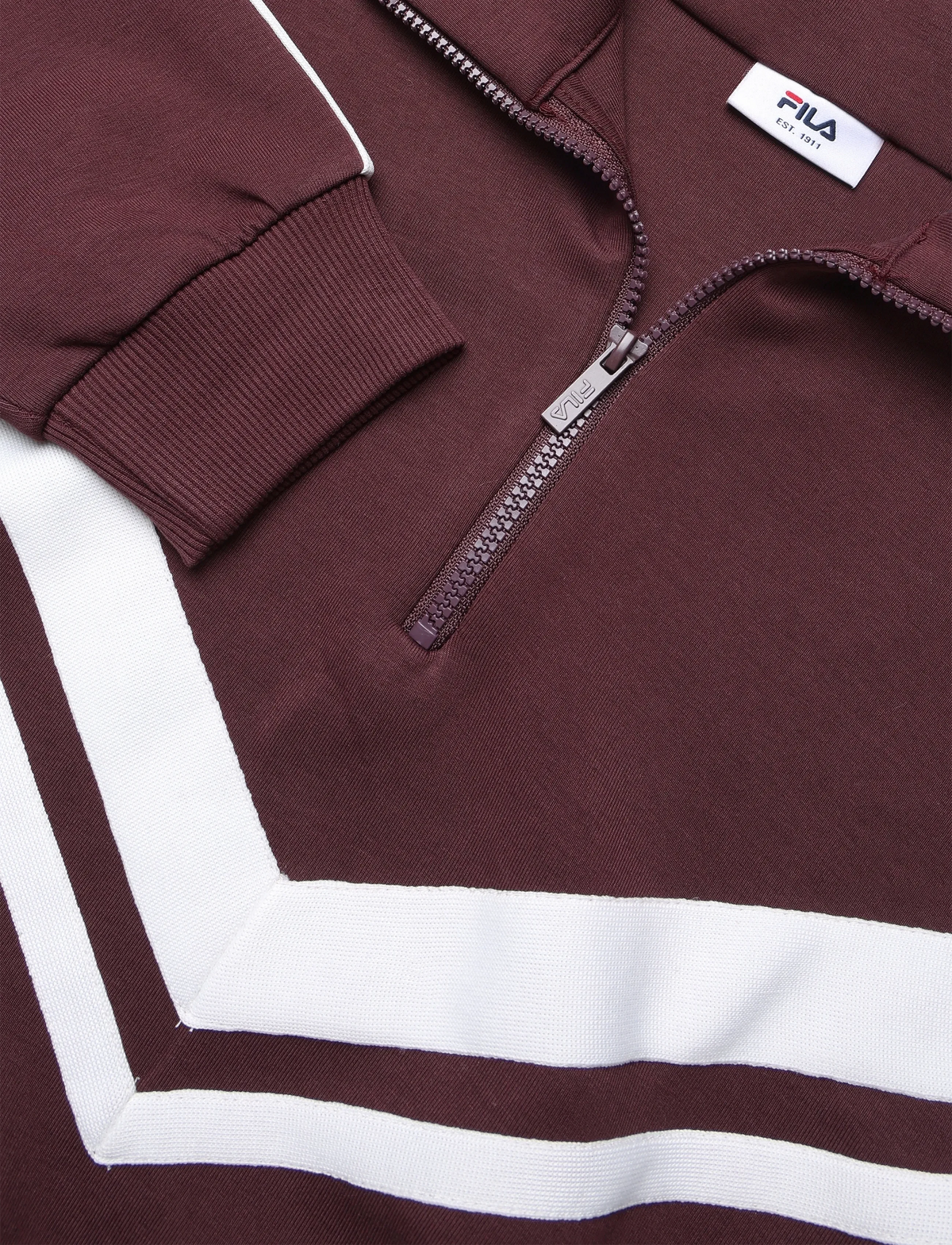 Fila | Felpa cropped half zip burgundy