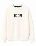 Icon | Felpa bianca logo nero splash