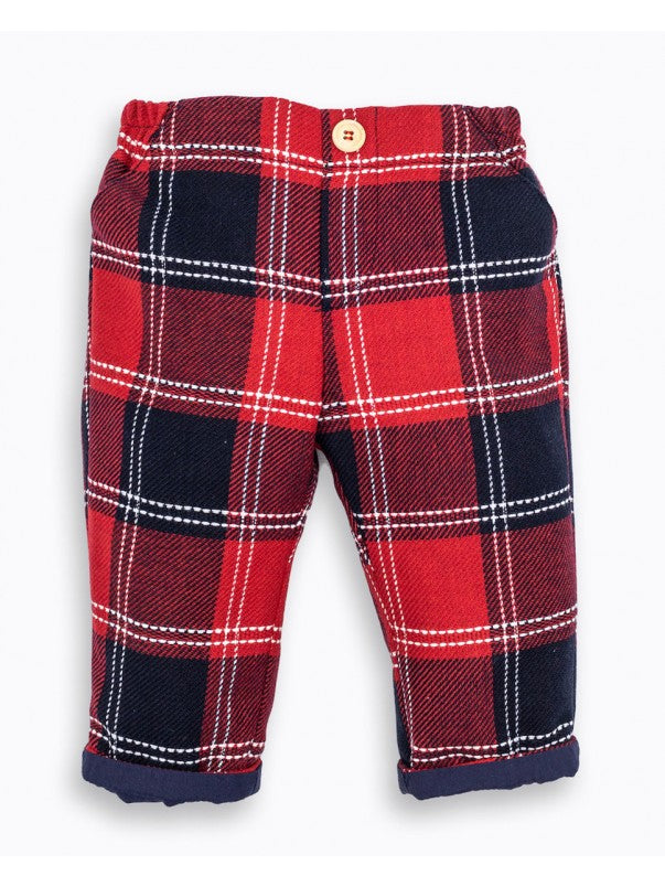 Fina Ejerique | Pantalone tartan rosso bambino