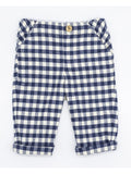 Fina Ejerique | Pantalone quadri blu neonato