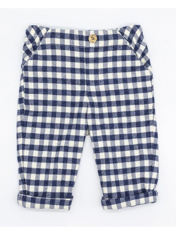 Fina Ejerique | Pantalone quadri blu neonato