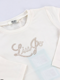 LiuJo | T-shirt panna oro borchie