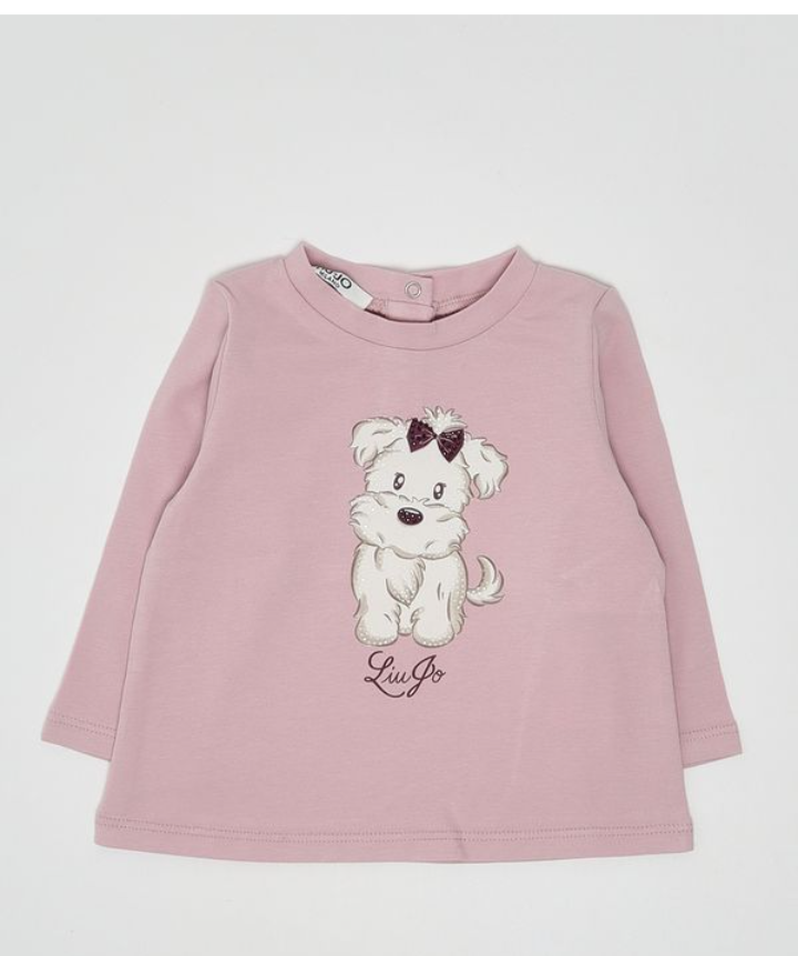 LiuJo | T-shirt malva cagnolino neonata