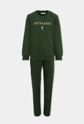 Trussardi | Tuta garzata verde bosco girocollo